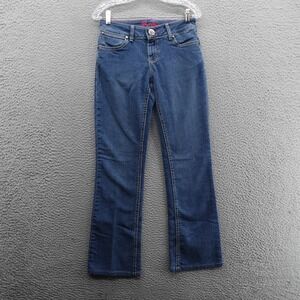 Wrangler Mid Rise Bootcut Jeans Size 3/4 Blue Medium Wash Womens Cowgirl Western